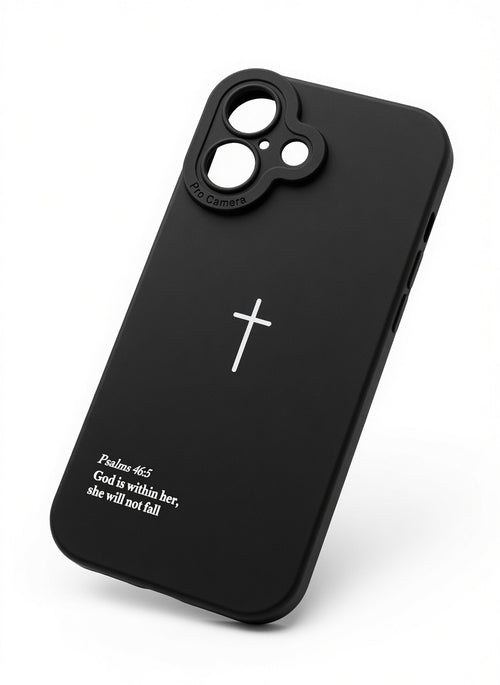 “God is Within Her She Will Not Fall Psalms 46:5” - Black Christian Phone Case”
